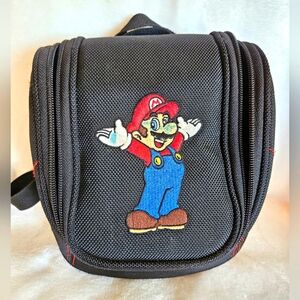 Nintendo DS Super Mario Bros. Black Travel Case Carrying Bag Backpack Small.